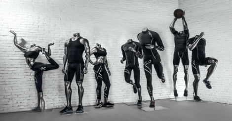 Silver Headless Sports Mannequins