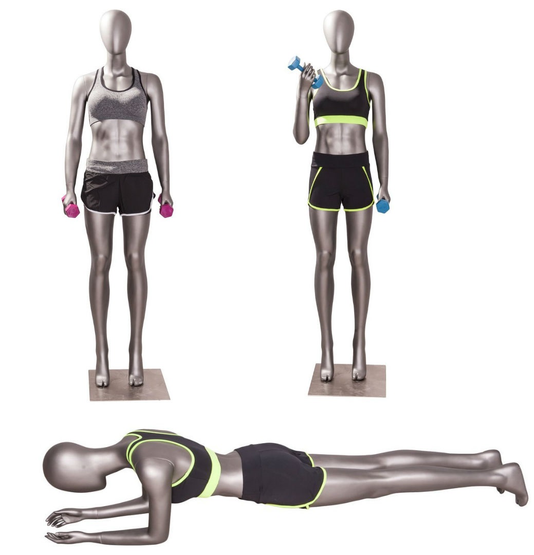 Silver Female Sports Mannequins